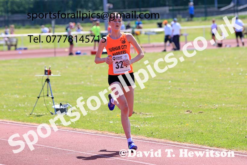 Womens Under-17s and Girls Under-15s 3000 metres, 2024 North Eastern Track and Field Champs., Middlesbrough.  Photo: David T. Hewitson/Sports for All Pics